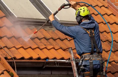 Démoussage et hydrofuge de toiture à Hauriet
